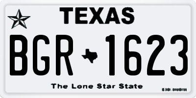 TX license plate BGR1623