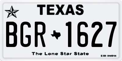 TX license plate BGR1627