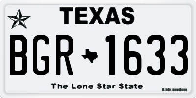 TX license plate BGR1633
