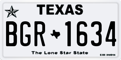 TX license plate BGR1634