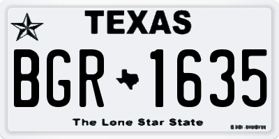 TX license plate BGR1635