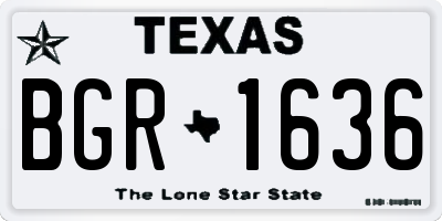 TX license plate BGR1636