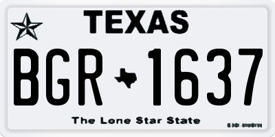 TX license plate BGR1637