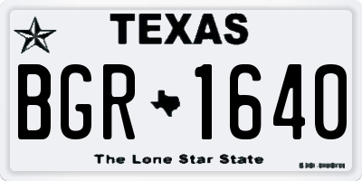 TX license plate BGR1640