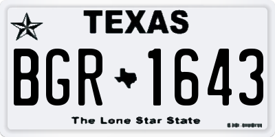 TX license plate BGR1643