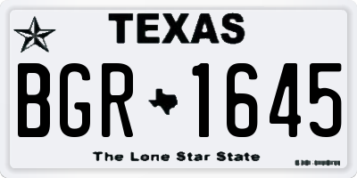 TX license plate BGR1645