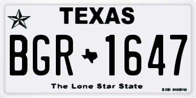 TX license plate BGR1647