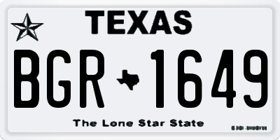 TX license plate BGR1649