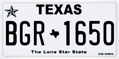 TX license plate BGR1650