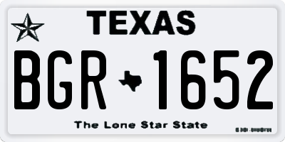 TX license plate BGR1652