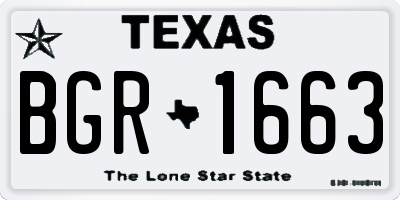 TX license plate BGR1663