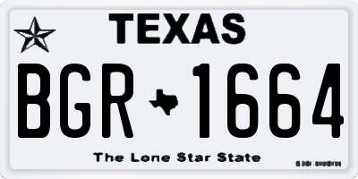 TX license plate BGR1664