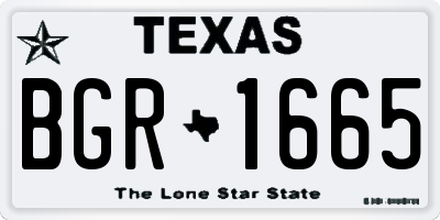 TX license plate BGR1665