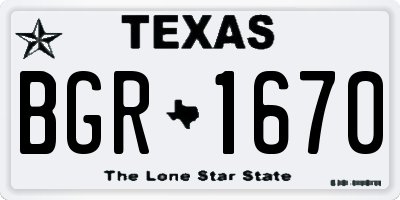 TX license plate BGR1670