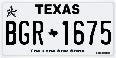 TX license plate BGR1675