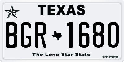 TX license plate BGR1680