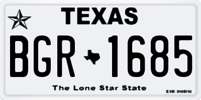 TX license plate BGR1685