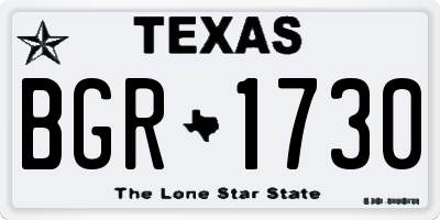 TX license plate BGR1730