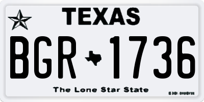 TX license plate BGR1736