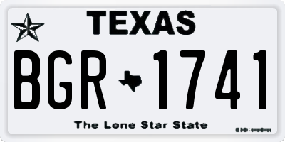 TX license plate BGR1741