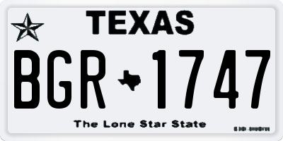TX license plate BGR1747