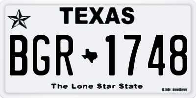 TX license plate BGR1748