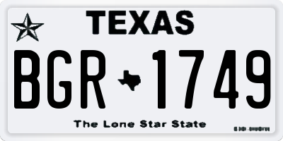 TX license plate BGR1749