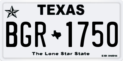 TX license plate BGR1750