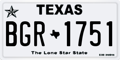 TX license plate BGR1751