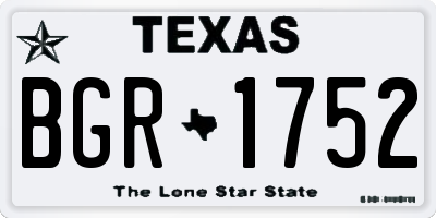 TX license plate BGR1752
