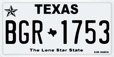 TX license plate BGR1753