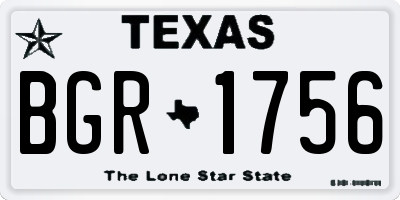 TX license plate BGR1756
