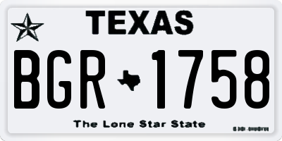 TX license plate BGR1758