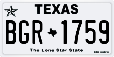 TX license plate BGR1759