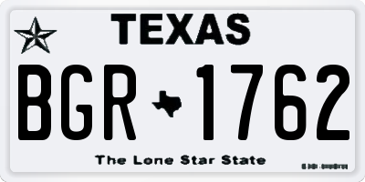 TX license plate BGR1762