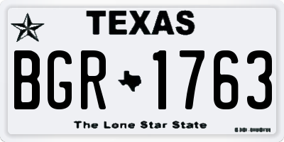 TX license plate BGR1763