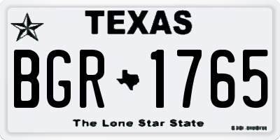 TX license plate BGR1765