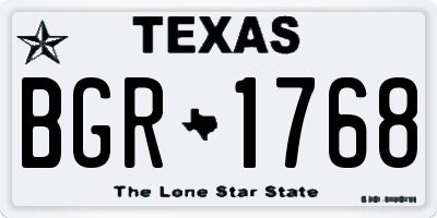 TX license plate BGR1768