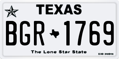 TX license plate BGR1769
