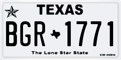 TX license plate BGR1771