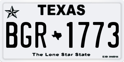 TX license plate BGR1773