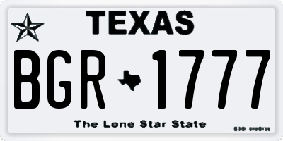 TX license plate BGR1777
