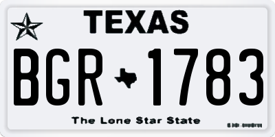 TX license plate BGR1783