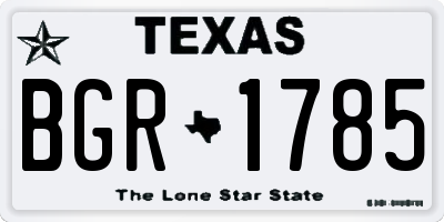 TX license plate BGR1785