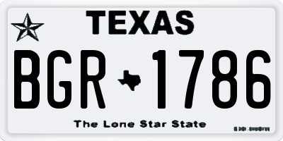 TX license plate BGR1786