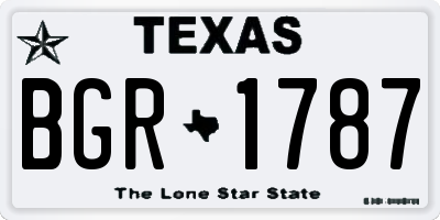 TX license plate BGR1787
