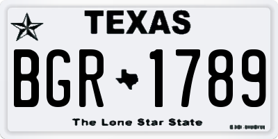 TX license plate BGR1789