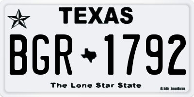 TX license plate BGR1792