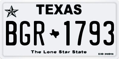 TX license plate BGR1793