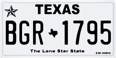 TX license plate BGR1795